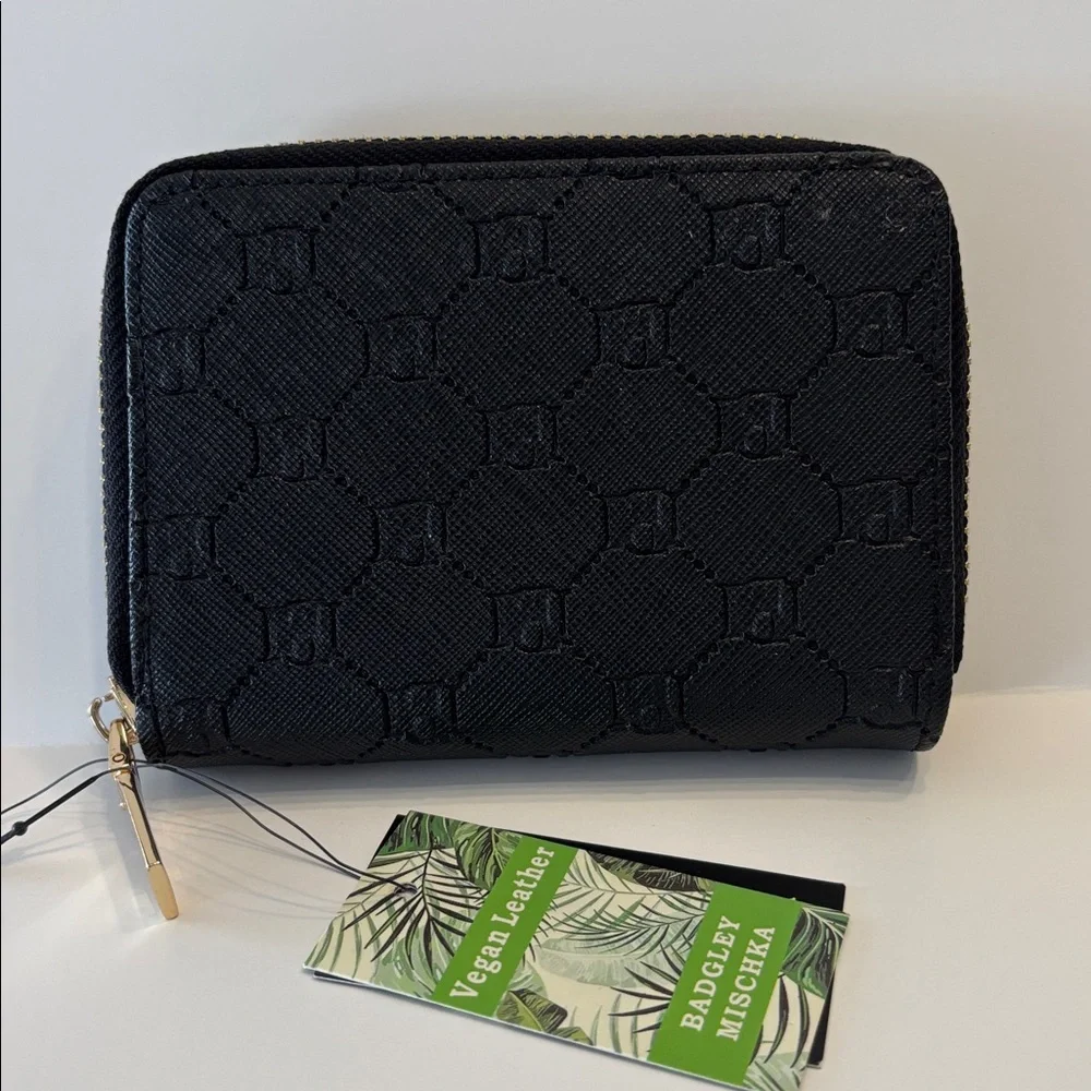 Badgley Mischka Black Vegan Leather Wallet